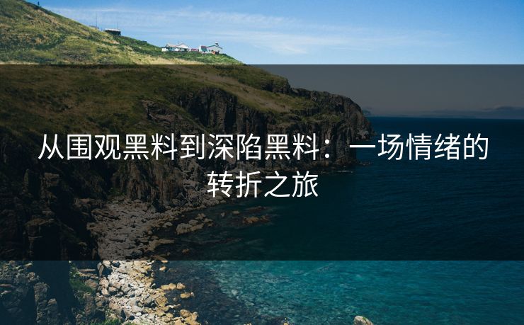 从围观黑料到深陷黑料：一场情绪的转折之旅