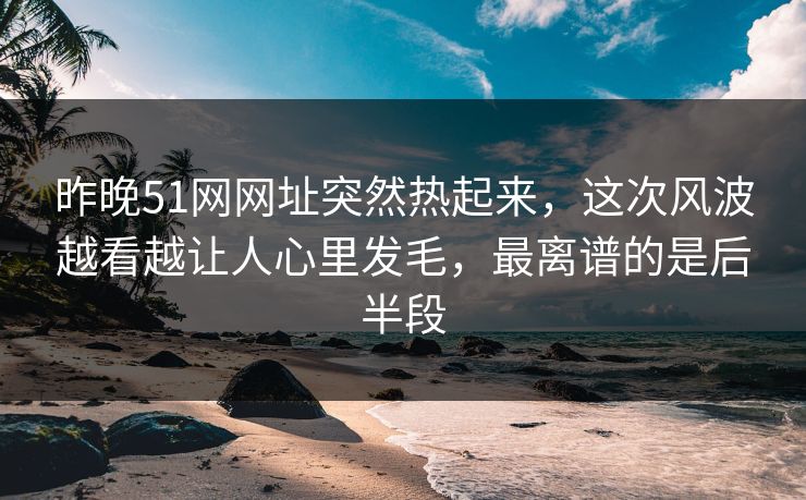 昨晚51网网址突然热起来，这次风波越看越让人心里发毛，最离谱的是后半段