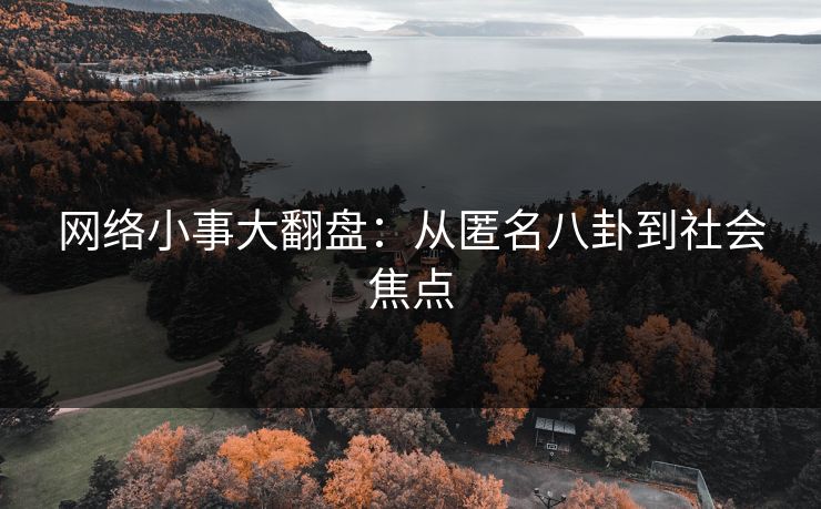 网络小事大翻盘:从匿名八卦到社会焦点 网络小事大翻盘:从匿名八卦到社会焦点